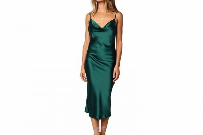 Amazon Xxxiticat dámske saténové šaty na špagetový popruh bez rukávov